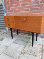 Vintage dressoir/kastje teak/fineer, Ophalen, Gebruikt, 50 tot 100 cm, 25 tot 50 cm