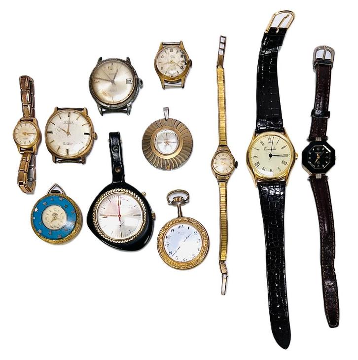 969. Lot horloges, 20e eeuw, Sieraden, Tassen en Uiterlijk, Horloges | Antiek, Overige merken, Staal, 1960 of later, Verguld, Ophalen of Verzenden