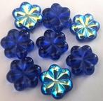 Tsjechische sapphire glas bloem kralen 13 mm, Hobby en Vrije tijd, Kralen en Sieraden maken, Verzenden, Nieuw, Kraal