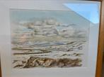 Aquarel poolcirkel Noorwegen 68 x 58, Antiek en Kunst, Kunst | Litho's en Zeefdrukken, Ophalen