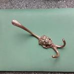 Messing dubbele kapstokhaak, leeuwenkop motief, Antiek en Kunst, Ophalen of Verzenden