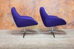 Als NIEUW! 2 paarse stoffen Topform design draaifauteuils, Design, 75 tot 100 cm, Ophalen of Verzenden, Zo goed als nieuw
