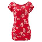Lascana longtop top / shirt rood met bloemen Mt 48 / 50, Lascana, Verzenden, Shirt of Top, Zo goed als nieuw
