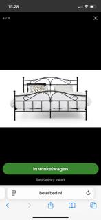 Gratis Zwart Metalen Tweepersoonsbed 160x200 Beter Bed, Huis en Inrichting, Slaapkamer | Bedden, Ophalen, Zwart, 200 cm, Metaal