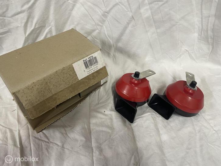 Claxon Universeel hoog en laag toon 2 stuks, Auto-onderdelen, Elektronica en Kabels, Nieuw, Ophalen of Verzenden