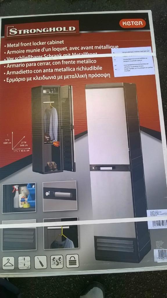 Keter Hogekast locker antraciet metaalfront 180 x 43,5 cm, Huis en Inrichting, Kasten | Lockerkasten, Nieuw, Ophalen of Verzenden