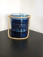 Blauwe Kandelaar met tekst HOME & touw / theelichthouder, Overige materialen, Blauw, Ophalen of Verzenden, Zo goed als nieuw