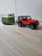 Bruder Jeep met paardentrailer en paard., Hobby en Vrije tijd, Overige merken, Ophalen of Verzenden, Zo goed als nieuw, Auto