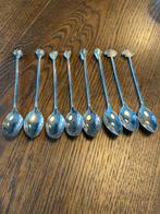8 verzilverde theelepeltjes met schelp motief., Ophalen of Verzenden