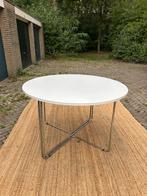 Vintage Ronde Tafel, chroom wit, jaren 70 Design, Huis en Inrichting, Tafels | Eettafels, Ophalen, Gebruikt, 100 tot 150 cm, Rond
