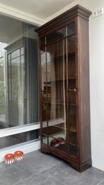 Vintage, art deco Vitrinekast - Massief Hout, Glazen Deuren, Huis en Inrichting, Ophalen, Minder dan 25 cm, 150 tot 200 cm, Gebruikt