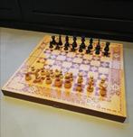 Prachtig xl opklapbaar schaakbord met houten stukken, Ophalen of Verzenden, Minder dan 500 stukjes, Zo goed als nieuw, Schaken