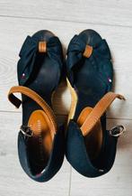 Tommy Hilfiger blauw wedge sandalen in canvas en leer, Ophalen of Verzenden, Gedragen, Blauw, Sandalen of Muiltjes