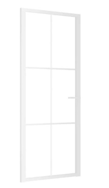 Binnendeur 83 x 201,5 cm ESG-glas en aluminium wit [ NIEUW ] beschikbaar voor biedingen