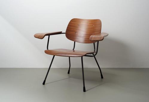 Tjerk Reijenga stoel voor Pilastro (model 8000, jaren 60), Huis en Inrichting, Stoelen, Gebruikt, Eén, Hout, Metaal, Bruin, Ophalen
