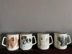 4 mokken met jack-russel-pomeriaan-labrador NIEUWE, Huis en Inrichting, Ophalen of Verzenden, Overige stijlen, Kop(pen) en/of Schotel(s)