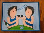 Dikke dames Proost schilderij in lijst 83cm breed 64cm hoog, Ophalen of Verzenden, 75 tot 100 cm, Schilderij, 50 tot 75 cm