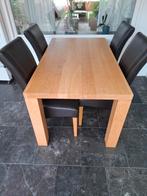 Quba eettafel 16090 cm en 4 stoelen, Ophalen, Gebruikt