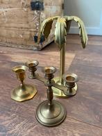 3 stuks messing kaarsenhouders vintage, Ophalen of Verzenden, Koper of Brons
