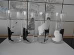 4 glazen met afbeelding poezen vintage, Ophalen, Glas of Glazen, Gebruikt, Glas