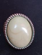 VINTAGE AGAAT RING (SIZE: 18mm), Gebruikt, Verzenden, Wit, Dame of Heer