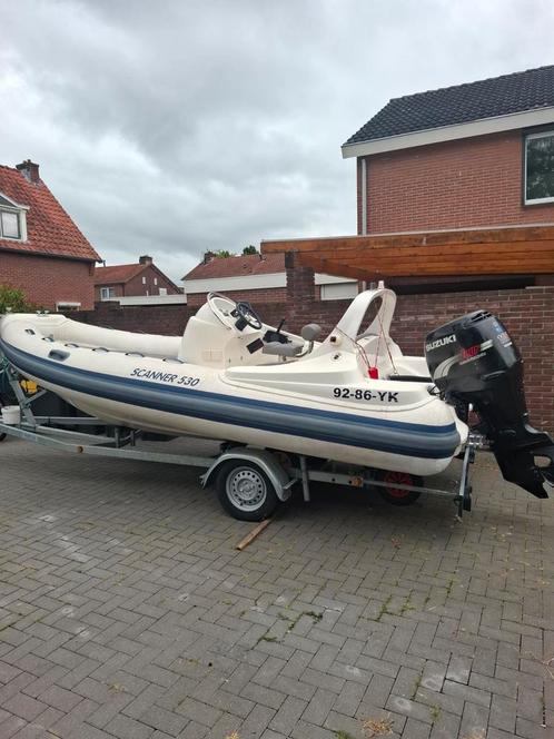 Scanner 530 met Suzuki 115 pk, Watersport en Boten, Rubberboten, Gebruikt, Overige merken, Overige materialen, 70 tot 120 pk, Benzine