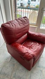 Gratis fauteuil Bordeaux rood, Huis en Inrichting, Fauteuils, Gebruikt, Leer, Ophalen