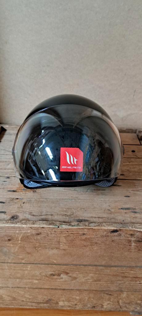 MT Helmets Vizierhelm - Zwart, Fietsen en Brommers, Brommerhelmen, Zo goed als nieuw, Medium, Ophalen of Verzenden