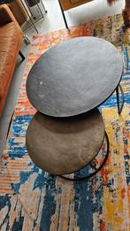 2 x ronde salontafels zwart en goudkleurig, Gebruikt, 50 tot 100 cm, Rond, Minder dan 50 cm