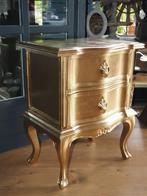 Goudkleurige ladekastje/nachtkastje, Antiek en Kunst, Antiek | Meubels | Kasten, Ophalen