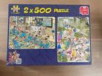 Jan van Haasteren Zeeschool & De Piesboom 2 in 1 2 x 500 st, Ophalen of Verzenden, 500 t/m 1500 stukjes, Zo goed als nieuw, Legpuzzel