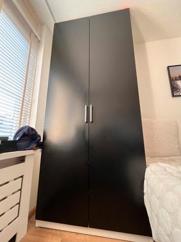 IKEA Pax kast 100x58x236 - Wit frame, zwarte deuren - afbeelding 3