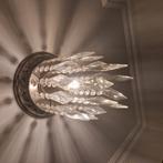 Te koop plafondlamp met glazen pegels, Ophalen of Verzenden, Zo goed als nieuw, Glas, Frans brocante