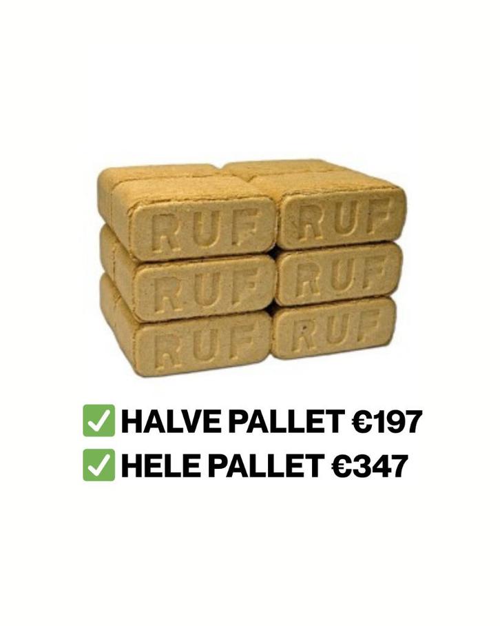 RUF Houtbriketten | Afhalen of Bezorgen Regio Utrecht, Tuin en Terras, Haardhout, Blokken, Beukenhout, Minder dan 3 m³, Ophalen