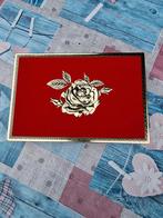 Vintage Rood Gouden Roos Doosje, Ophalen of Verzenden