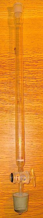 Glazen chromatografiekolom met kraan en slijpstuk, Ophalen