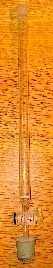 Glazen chromatografiekolom met kraan en slijpstuk, Hobby en Vrije tijd, Overige Hobby en Vrije tijd, Ophalen