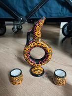 Handgemaakte Turkse Vaas + 2 Bekers, Huis en Inrichting, Woonaccessoires | Vazen, Ophalen, Overige kleuren, Aardewerk of Porselein