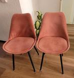Roze suede eetkamerstoelen 2x, Ophalen of Verzenden, Zo goed als nieuw, Overige kleuren, Twee