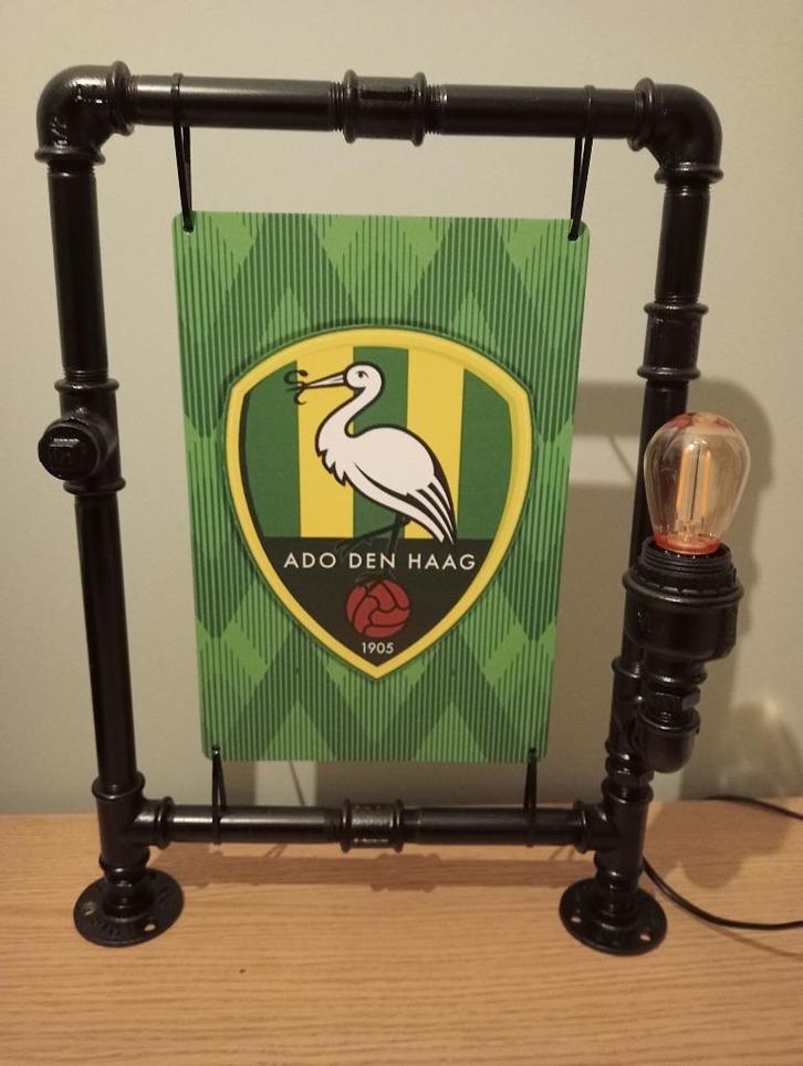 Industriële handgemaakte steampunk lamp ADO DEN HAAG, Huis en Inrichting, Woonaccessoires | Tekstborden en Spreuken, Nieuw, Ophalen of Verzenden