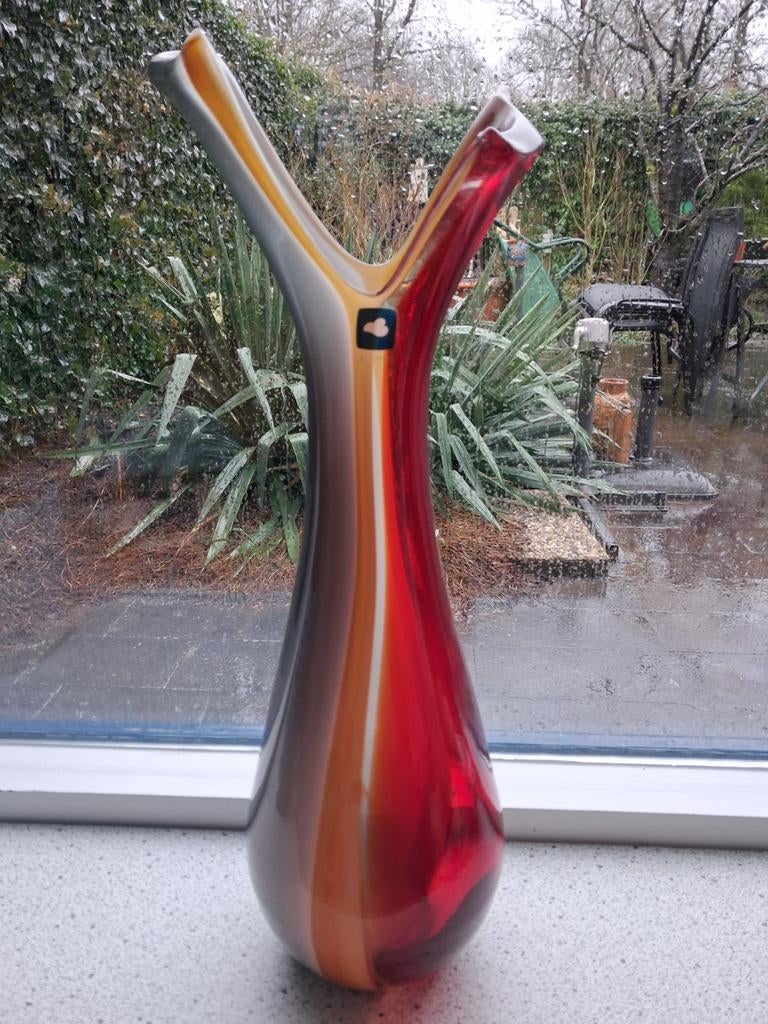 Glas glazen vaas merk Leonardo Herfst Autumn meet 50 cm, Gebruikt, Overige kleuren, 50 tot 75 cm, Ophalen of Verzenden