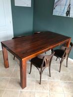 Robuuste Eettafel met 4 Cafestoelen, Ophalen, Gebruikt, 100 tot 150 cm, 150 tot 200 cm