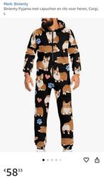 Onesie zwart voor mannen of vrouwen met Corgi hond print, Maat 52/54 (L), Nieuw, Ophalen of Verzenden, Overige thema's