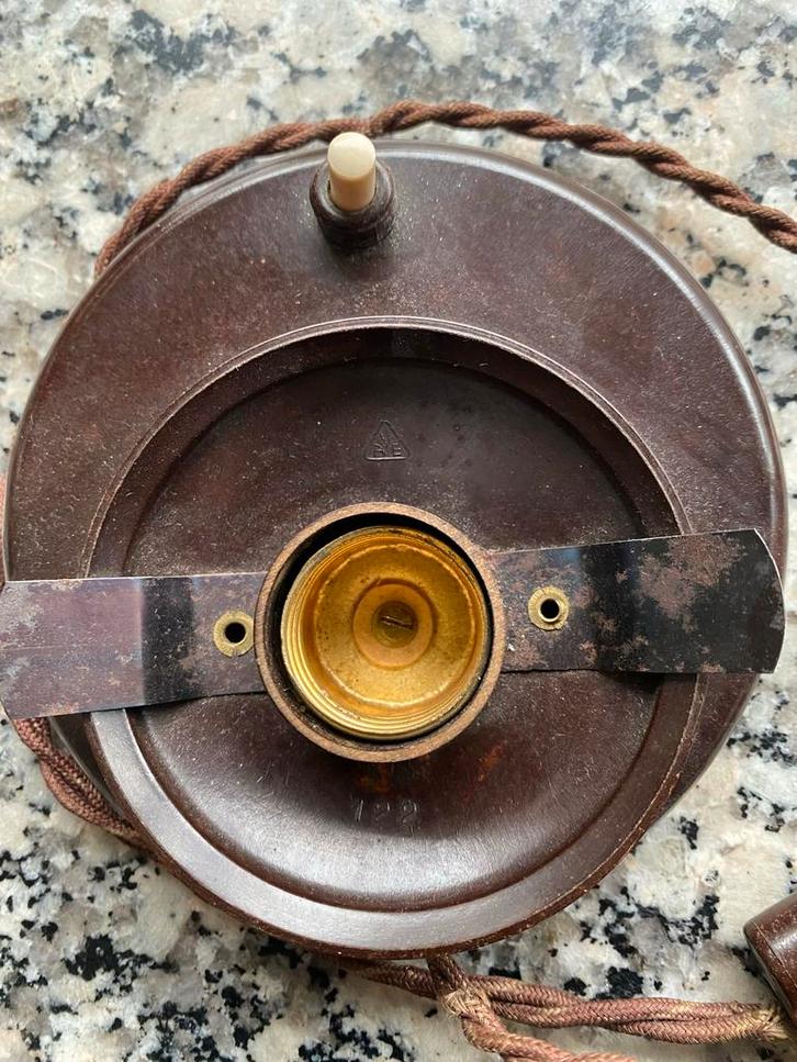 Bakelieten Lampenvoet Vintage, Huis en Inrichting, Lampen | Hanglampen, Gebruikt, Minder dan 50 cm, Kunststof, Ophalen of Verzenden