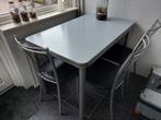 Uittrekbare keukentafel met 3 stoelen, Huis en Inrichting, Ophalen, Gebruikt, Modern, Minder dan 4 stoelen