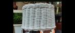 Witte rieten lampenkap voor tafellamp, 25 tot 50 cm, Wit, Rieten, Rond