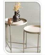 Bijzettafels DSS-62919.5 Set van 2 Taupe van €20 voor €13, 45 tot 60 cm, Minder dan 55 cm, Metaal of Aluminium, NL