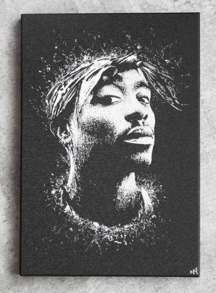 2pac Originele handgegraveerde afbeelding..., Ophalen of Verzenden