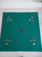 Groen klaverjas kleed geborduurd, 120 x120 cm, Ophalen of Verzenden, Overige typen