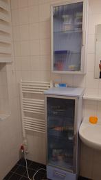 Smalle badkamer meubel set lichtblauw zilver, Ophalen, (Half)hoge kast, 50 tot 100 cm, Zo goed als nieuw